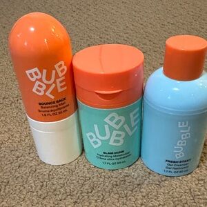 BUBBLE Skincare Trio - Coral, Teal & Light Blue